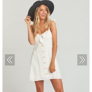 RIDGLEY MINI DRESS ~ RED WHITE AND TICKING STRIPE